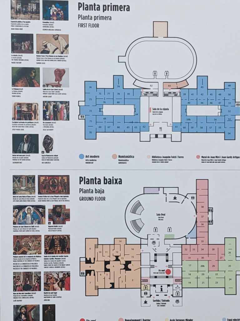 カタルーニャ美術館内のマップ