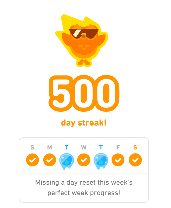 Duolingoでスペイン語500日目達成